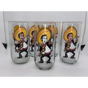 Poncho's Character 1975 Pepsi Collector Brockway Glass Tumbler - Lot of 5